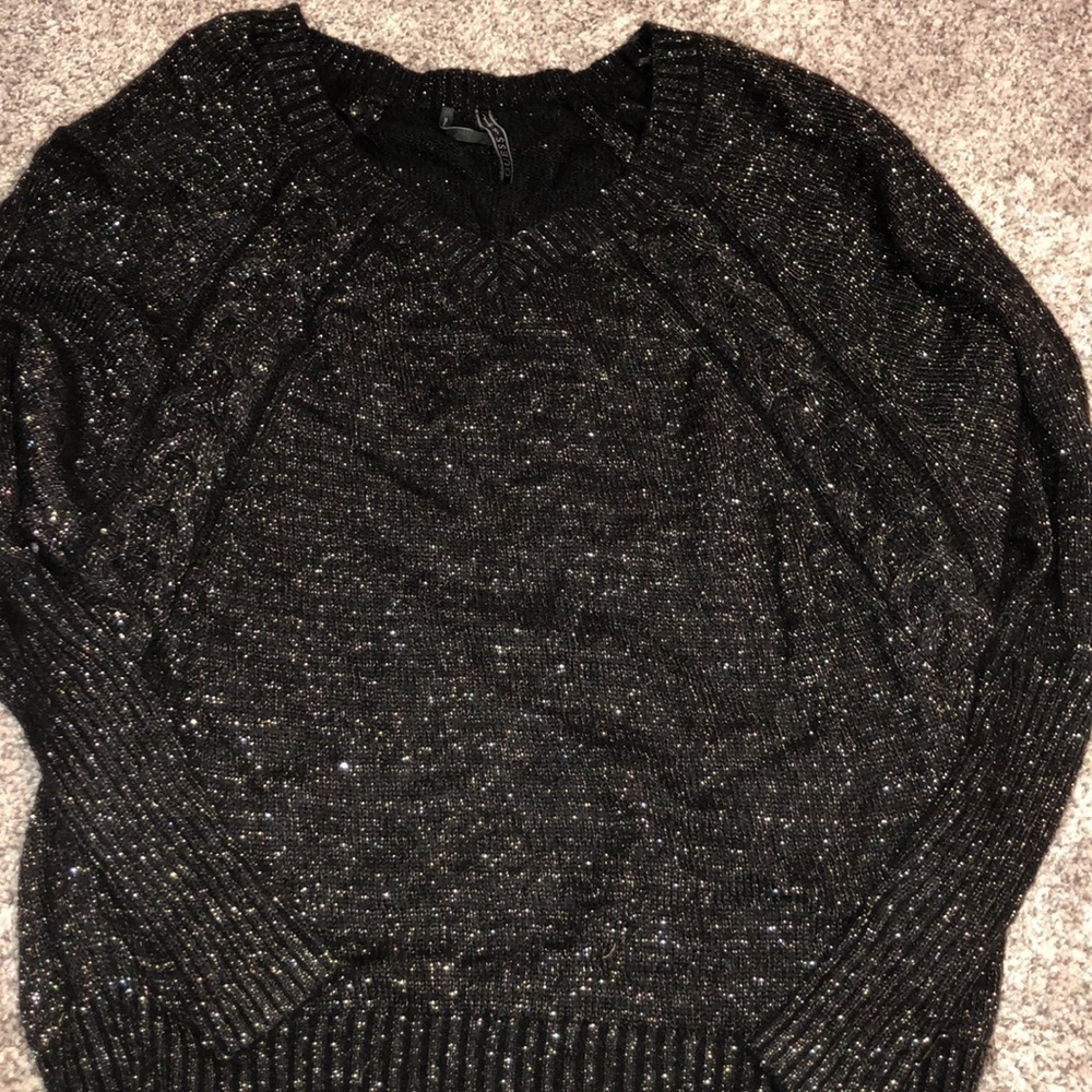 Gues Vintage Y2K Black Shimmer Sweater Size Small